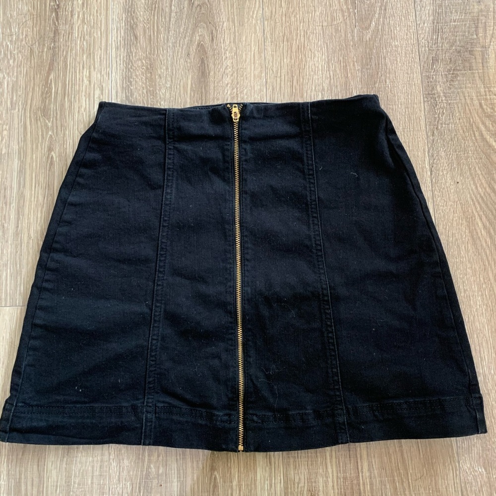 BDG black denim mini skirt